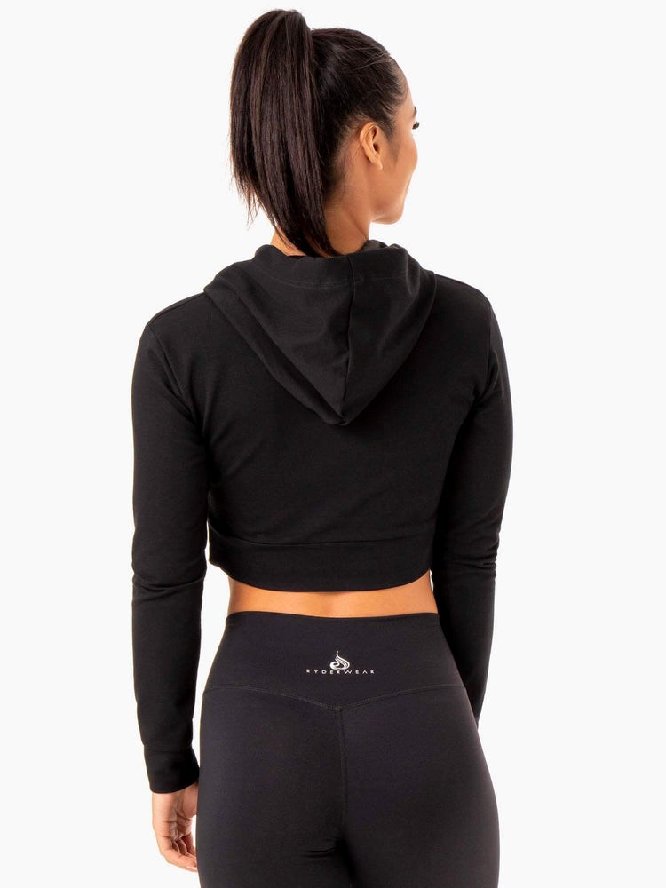 Ryderwear Hybrid Fitted Hoodie Svarta | NKP-201379