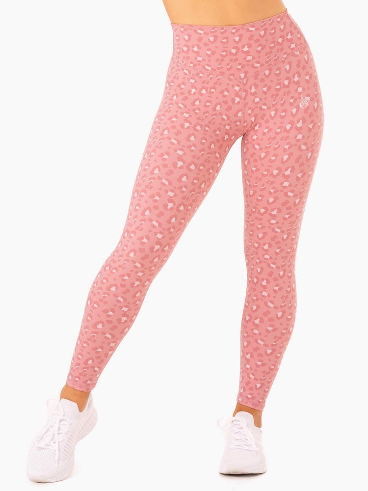 Ryderwear Hybrid Full Length Leggings Rosa Leopard | LJG-275980