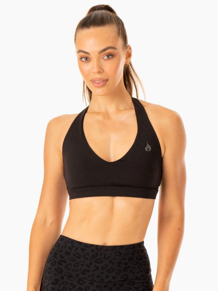 Ryderwear Hybrid Halter Sports Bra Svarta | UJY-708365