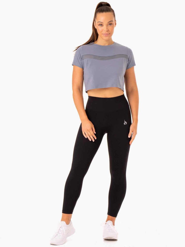 Ryderwear Hybrid Mesh Tee Blå | QWM-502694