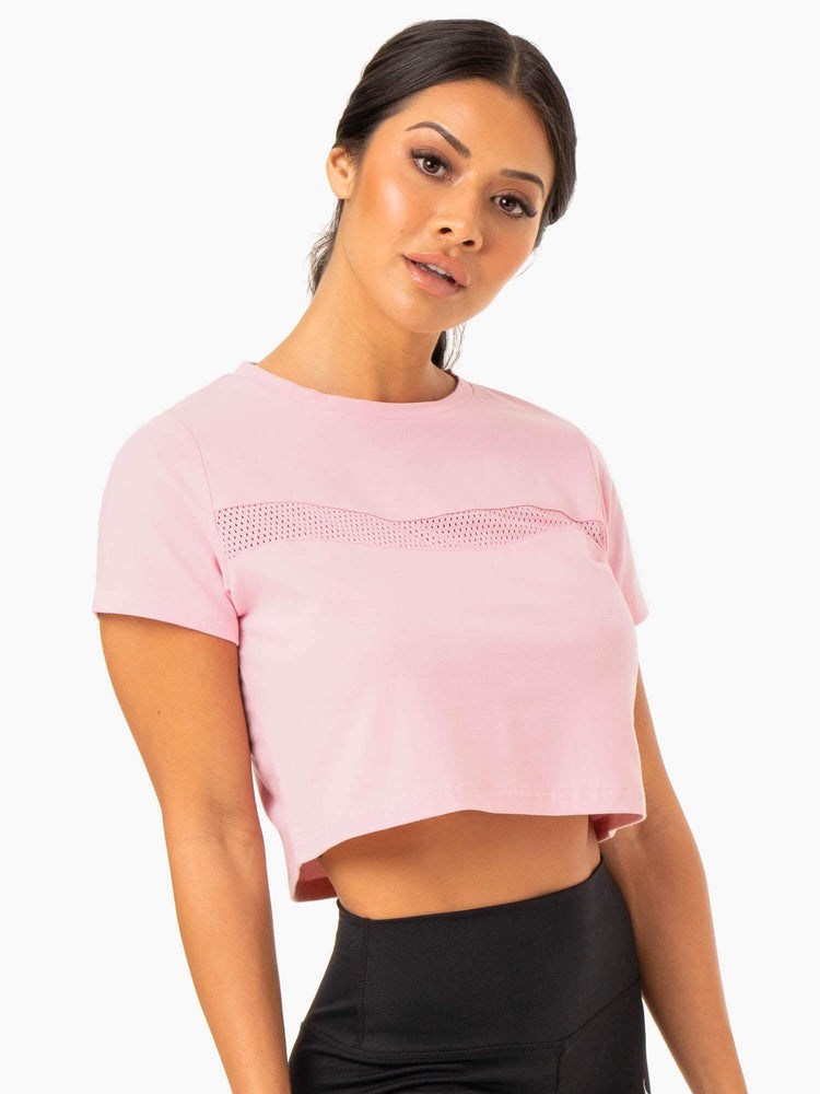 Ryderwear Hybrid Mesh Tee Rosa | CEB-173945