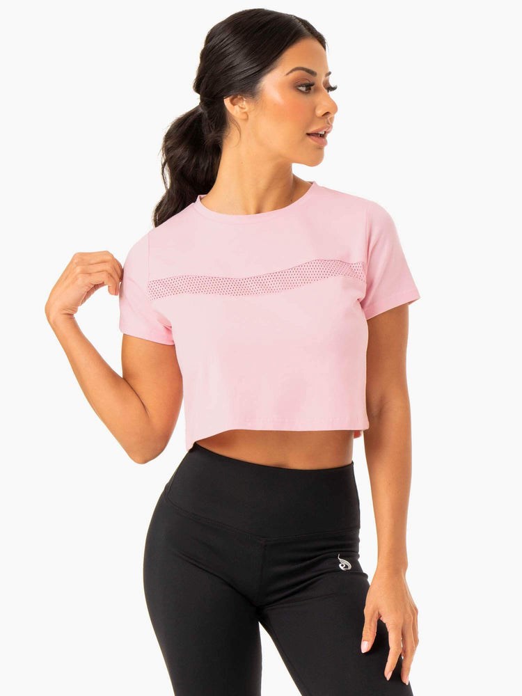 Ryderwear Hybrid Mesh Tee Rosa | CEB-173945