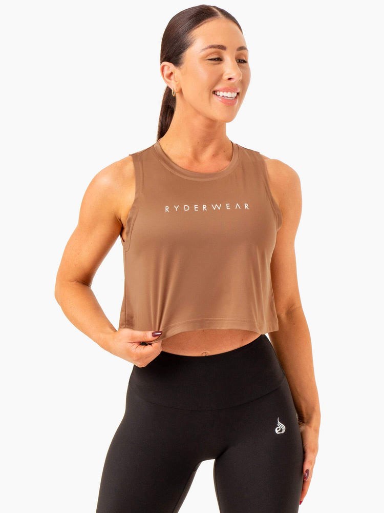 Ryderwear Hybrid Muscle Tank Mocha | YTU-691708