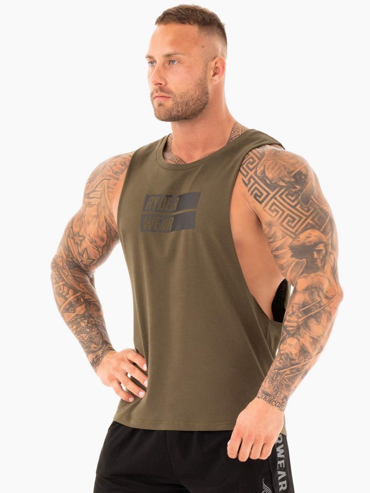 Ryderwear Iron Baller Tank Khaki | QTA-418396