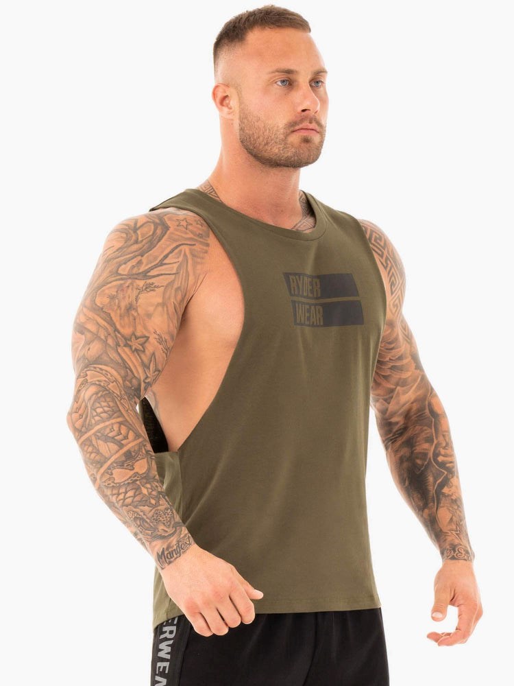 Ryderwear Iron Baller Tank Khaki | QTA-418396