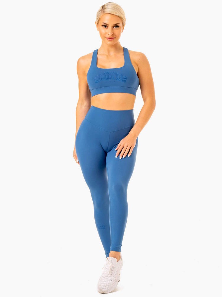 Ryderwear Knockout High Waisted Scrunch Leggings Blå | FHU-658309