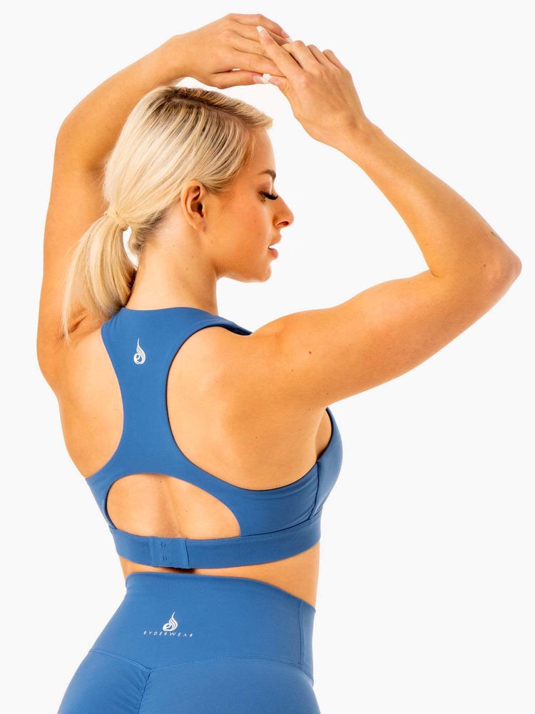 Ryderwear Knockout Racer Back Sports Bra Blå | ENU-068591