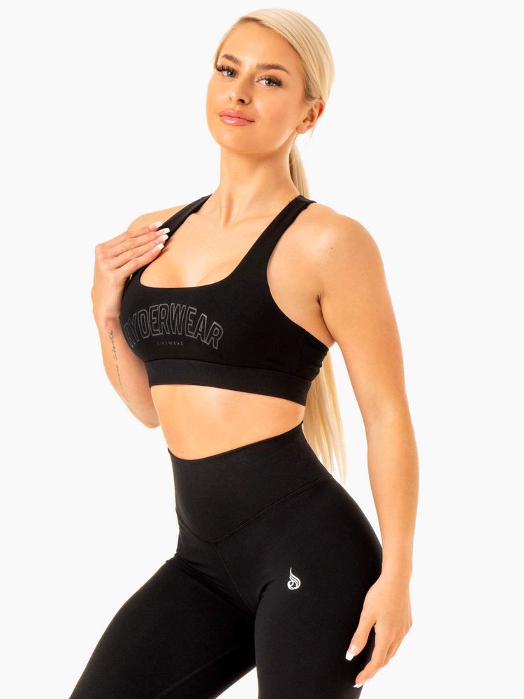 Ryderwear Knockout Racer Back Sports Bra Svarta | NWZ-639125