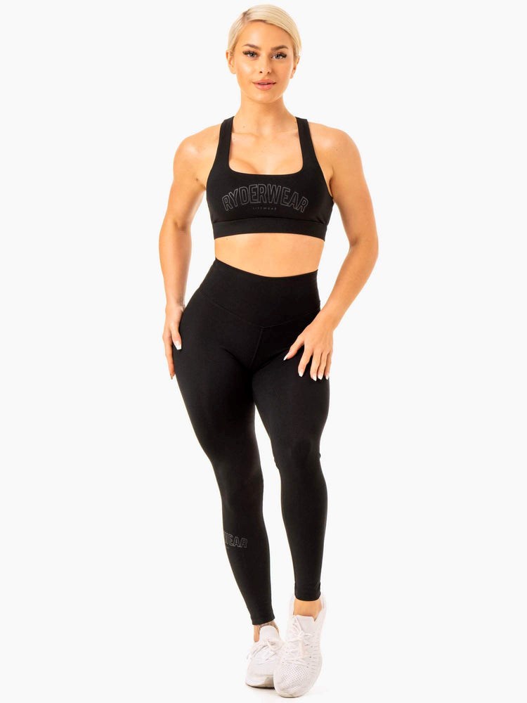 Ryderwear Knockout Racer Back Sports Bra Svarta | NWZ-639125