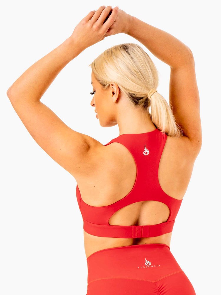 Ryderwear Knockout Racer Back Sports Bra Röda | XKF-596214