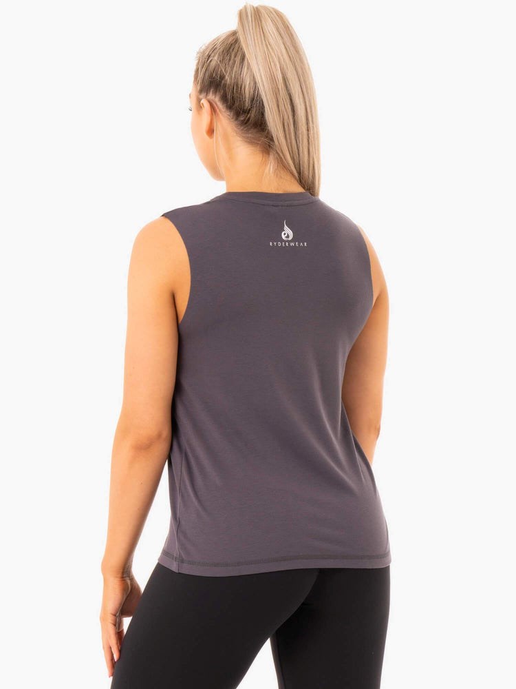 Ryderwear Ladies Baller Tank Charcoal | KDL-526978