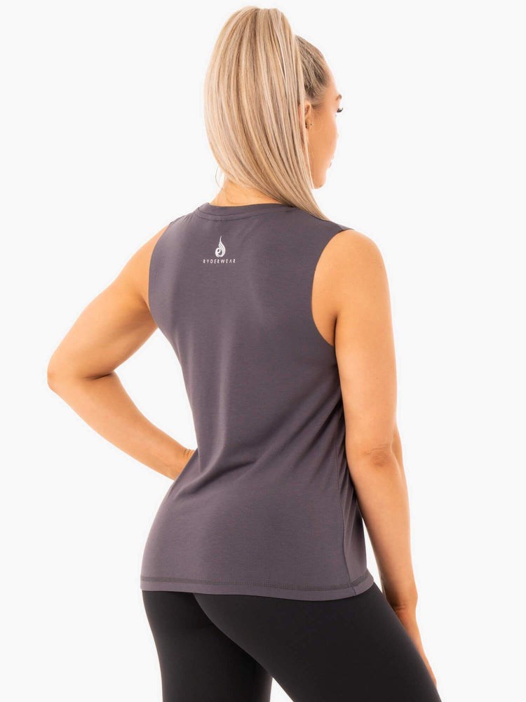 Ryderwear Ladies Baller Tank Charcoal | KDL-526978