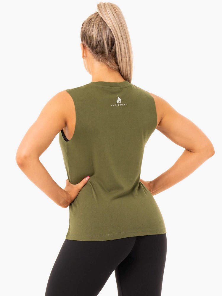 Ryderwear Ladies Baller Tank Khaki | DJY-125097