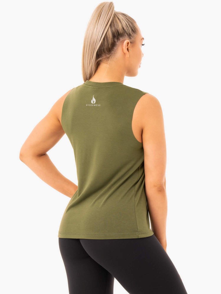 Ryderwear Ladies Baller Tank Khaki | DJY-125097