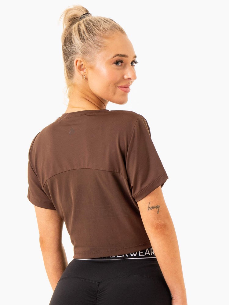 Ryderwear Level Up Cropped T-Shirt Choklad | LYV-847235