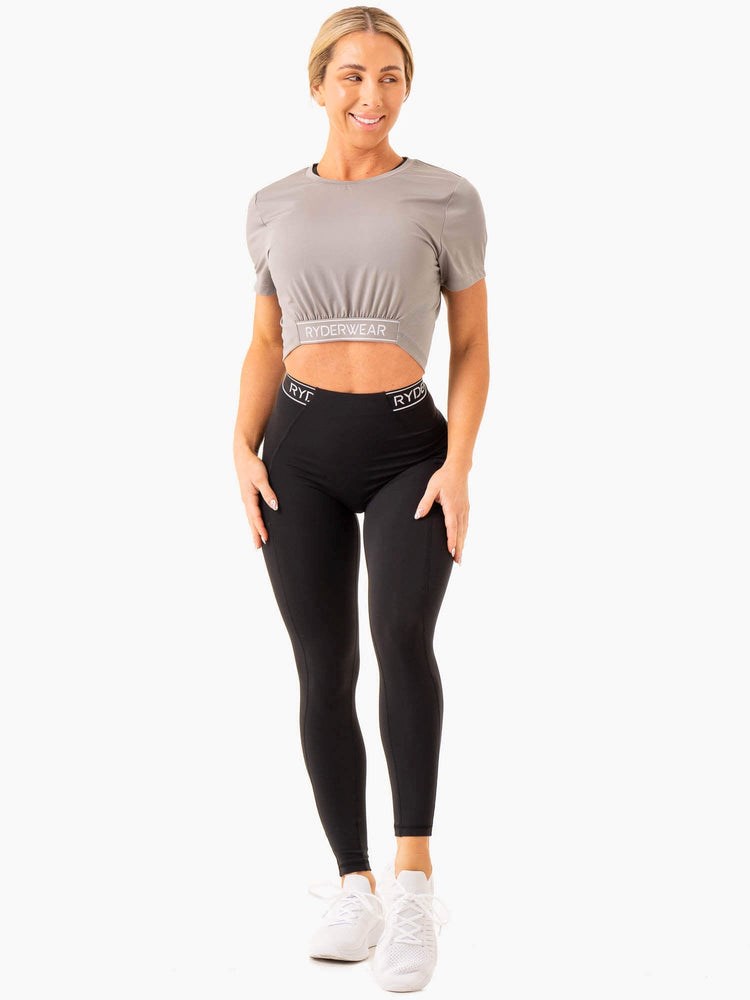 Ryderwear Level Up Cropped T-Shirt Grå | FHL-347986