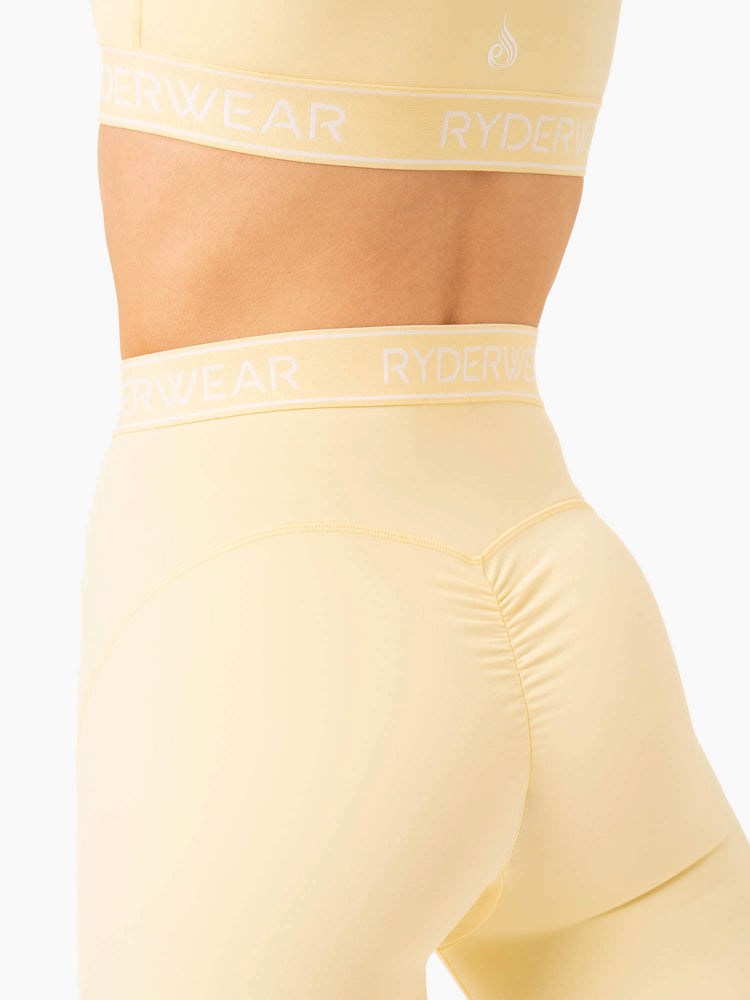 Ryderwear Level Up High Waisted Scrunch Shorts Butter | CFL-829175