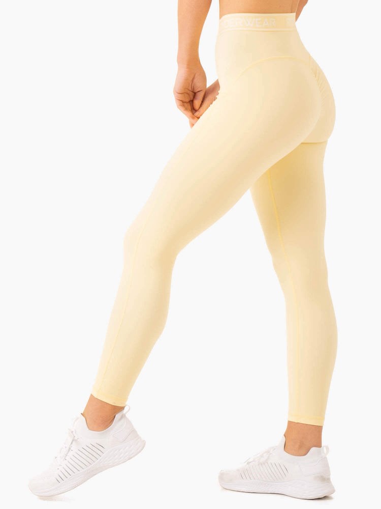 Ryderwear Level Up High Waisted Scrunch Leggings Butter | GBM-091587