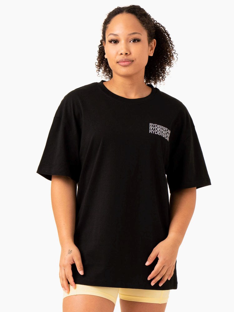 Ryderwear Level Up Oversized T-Shirt Svarta | LMB-970482