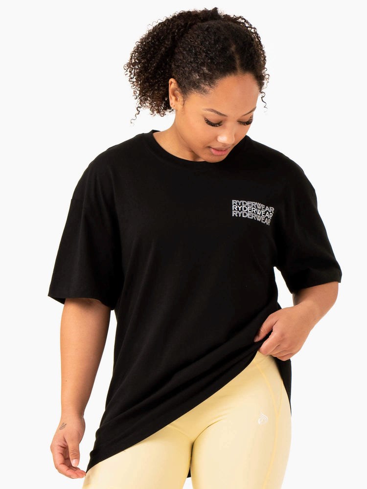 Ryderwear Level Up Oversized T-Shirt Svarta | LMB-970482