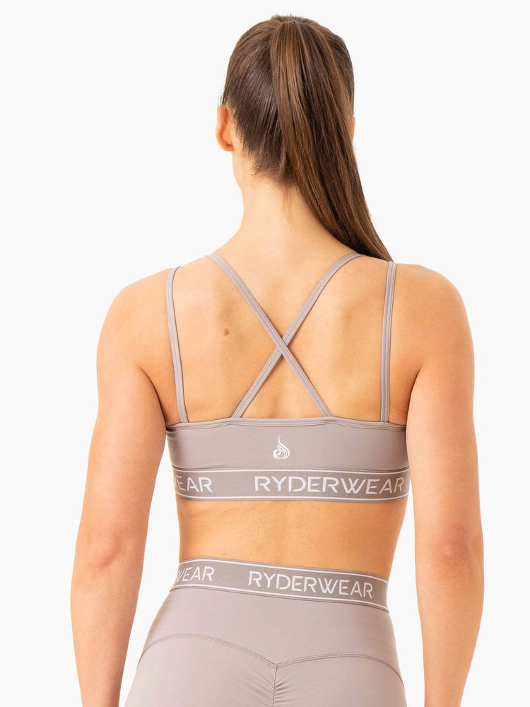 Ryderwear Level Up V-Neck Sports Bra Grå | JYM-364105