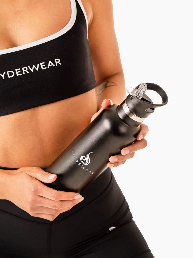 Ryderwear Metal Vatten Bottle Svarta | AYV-945601