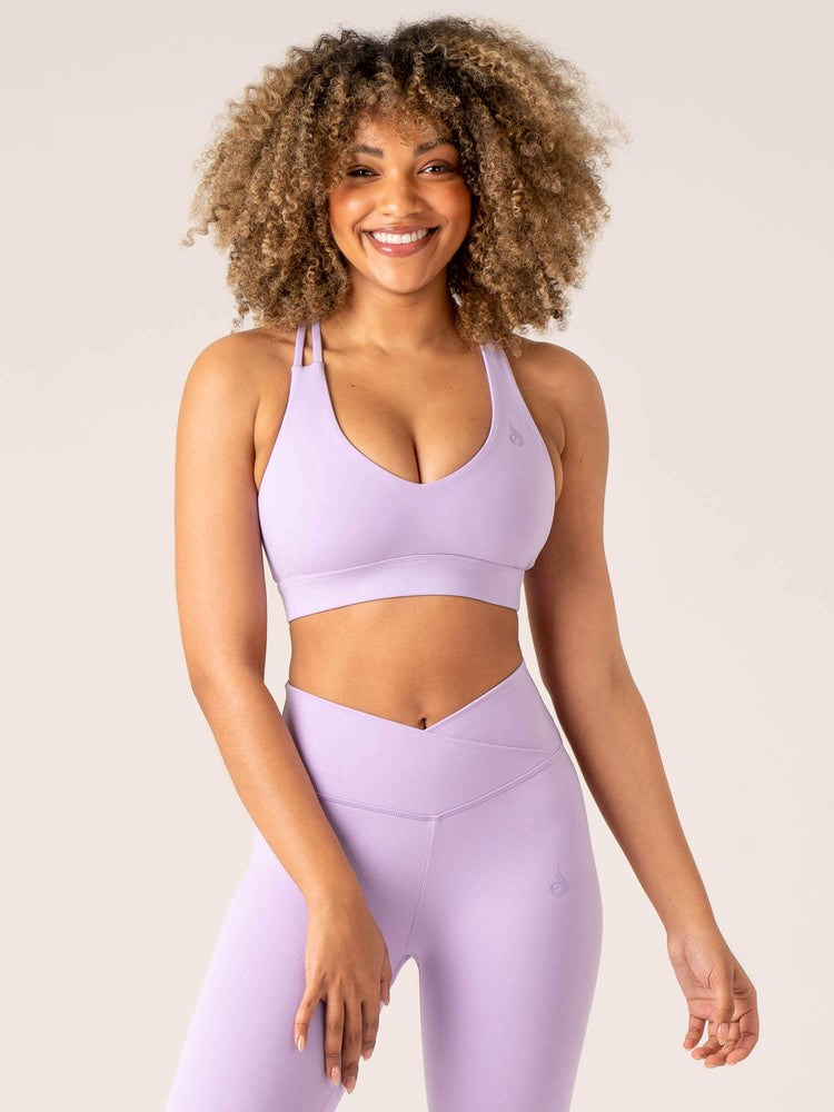 Ryderwear Momentum V-Neck Sports Bra Lavendel | TRD-401635