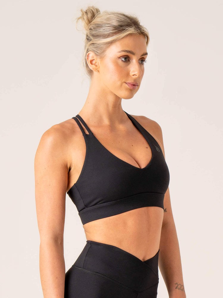 Ryderwear Momentum V-Neck Sports Bra Svarta | GLX-201567