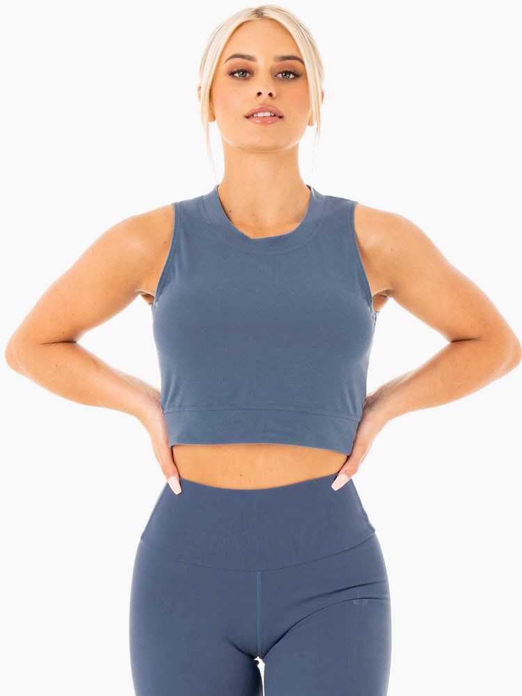 Ryderwear Motion Crop Top Blå | ODG-578940