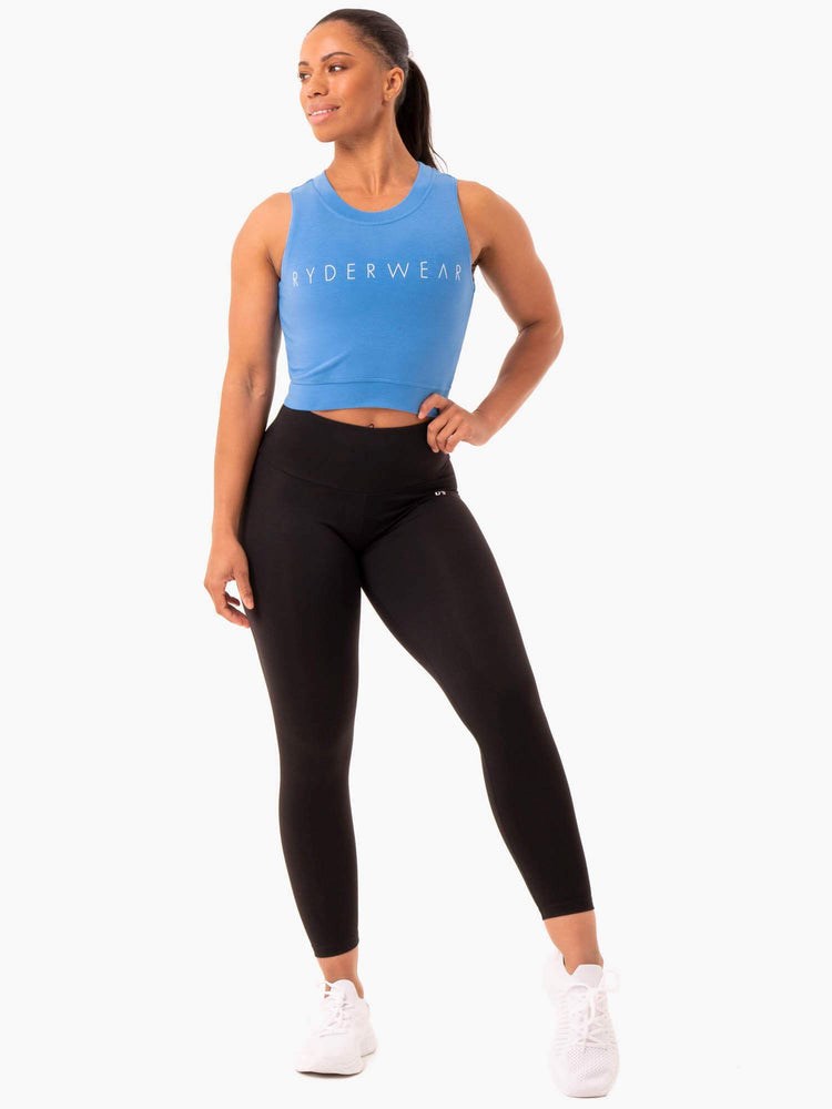 Ryderwear Motion Crop Top Blå | YBT-187230