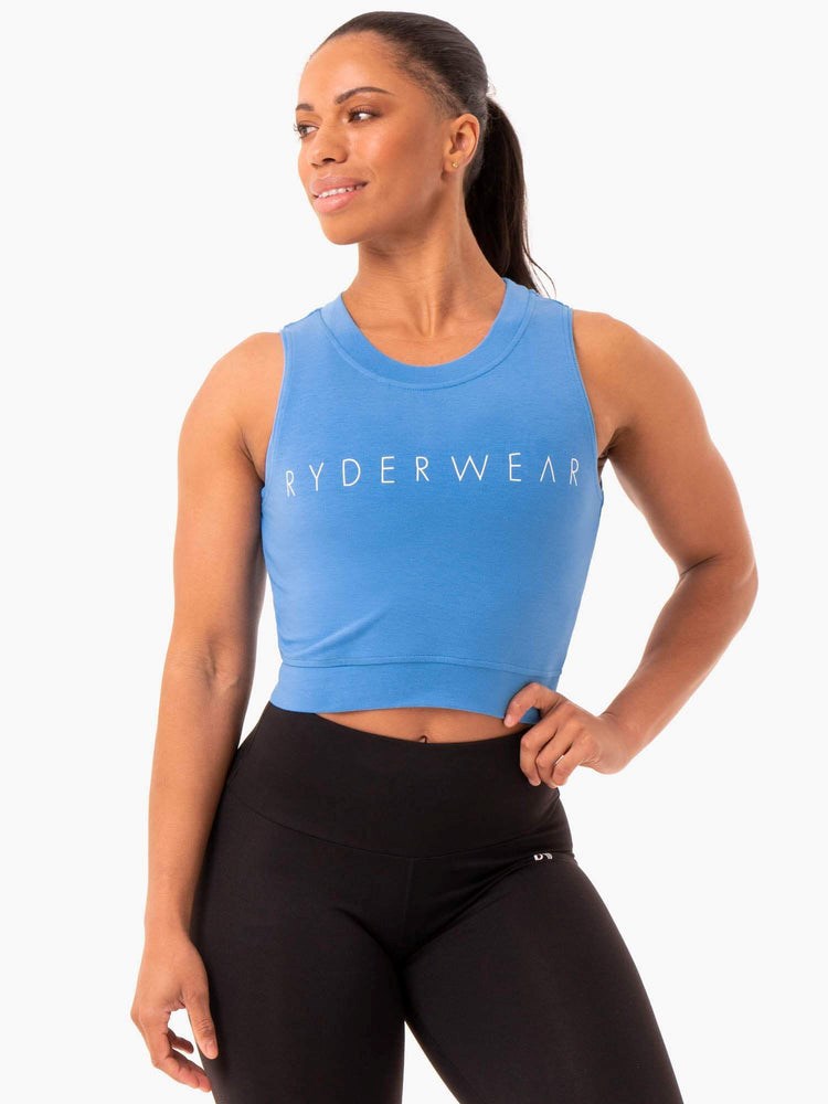 Ryderwear Motion Crop Top Blå | YBT-187230