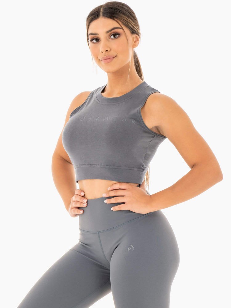 Ryderwear Motion Crop Top Charcoal | VWR-846371