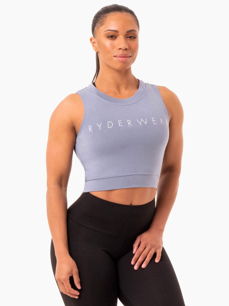 Ryderwear Motion Crop Top Grå | SWT-431980