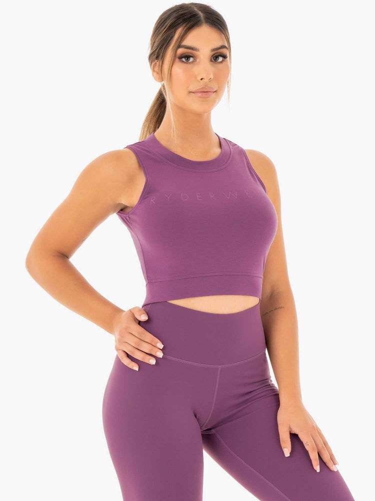 Ryderwear Motion Crop Top Lila | VSQ-925430