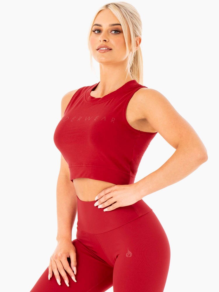 Ryderwear Motion Crop Top Röda | HGD-926457