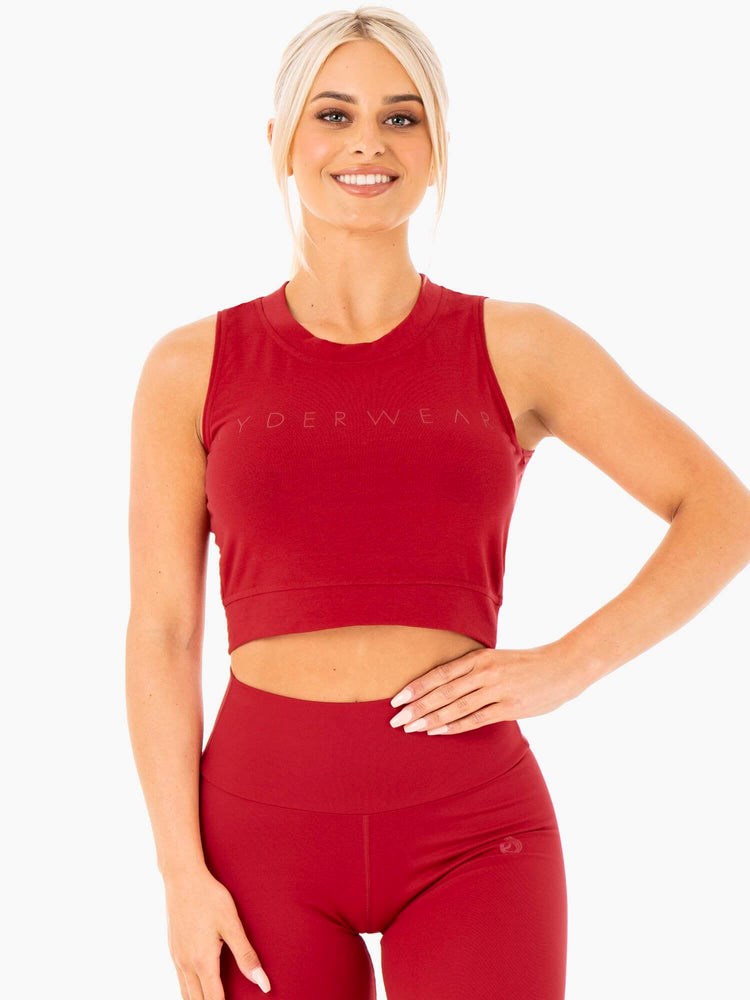 Ryderwear Motion Crop Top Röda | HGD-926457