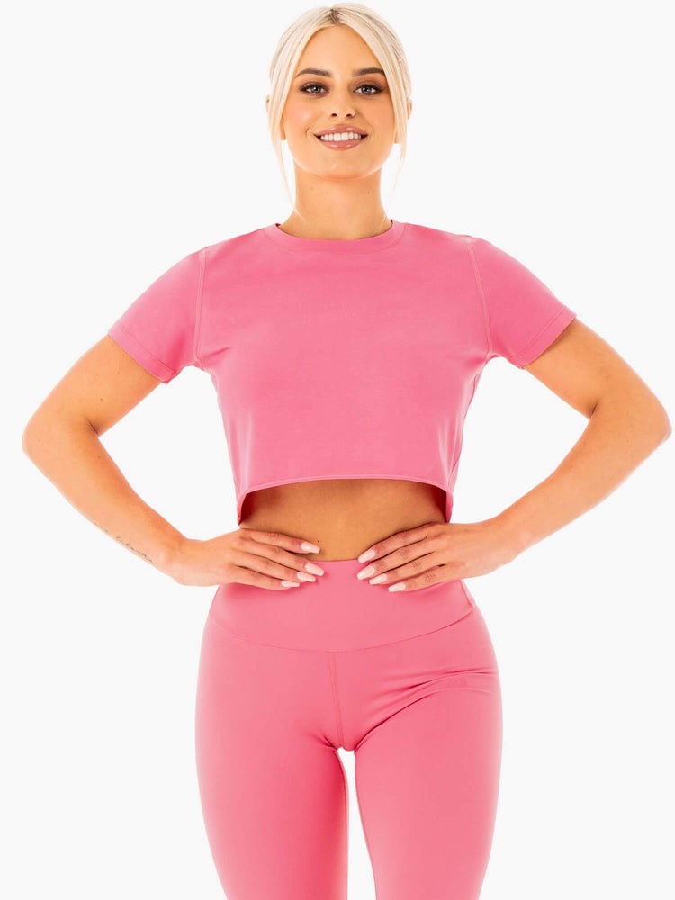 Ryderwear Motion Cropped T-Shirt Rosa | PJF-016395