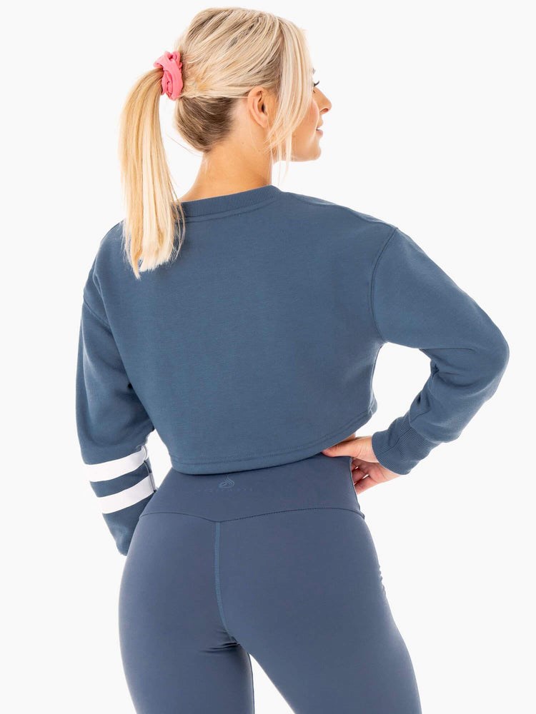 Ryderwear Motion Cropped Tröja Blå | DXY-852749