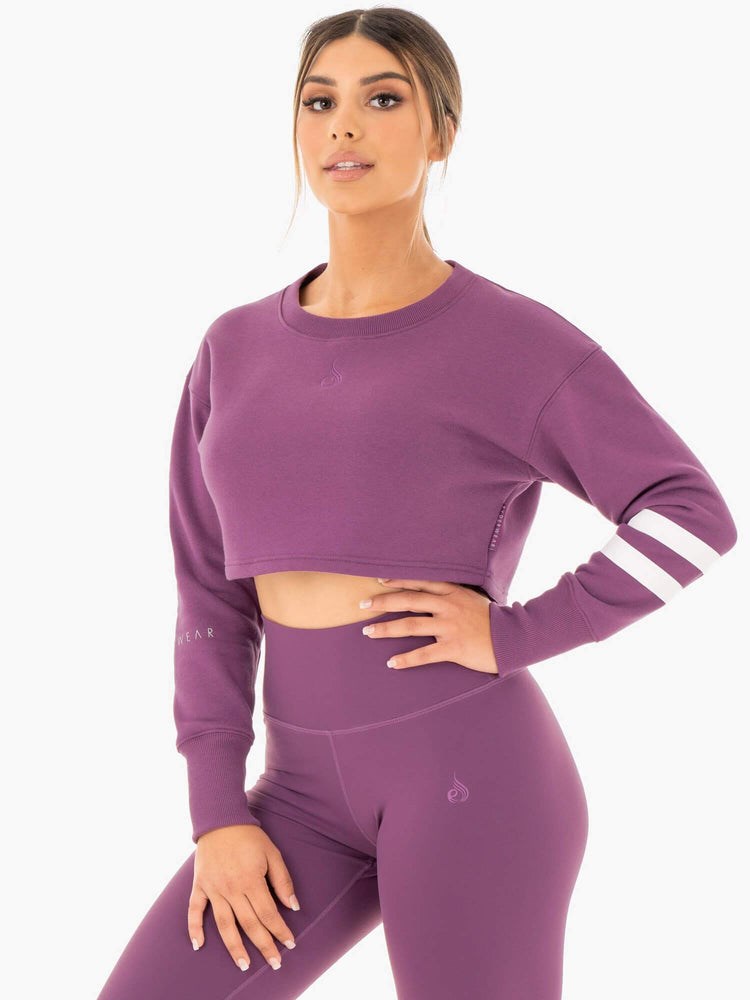 Ryderwear Motion Cropped Tröja Lila | JLX-316524