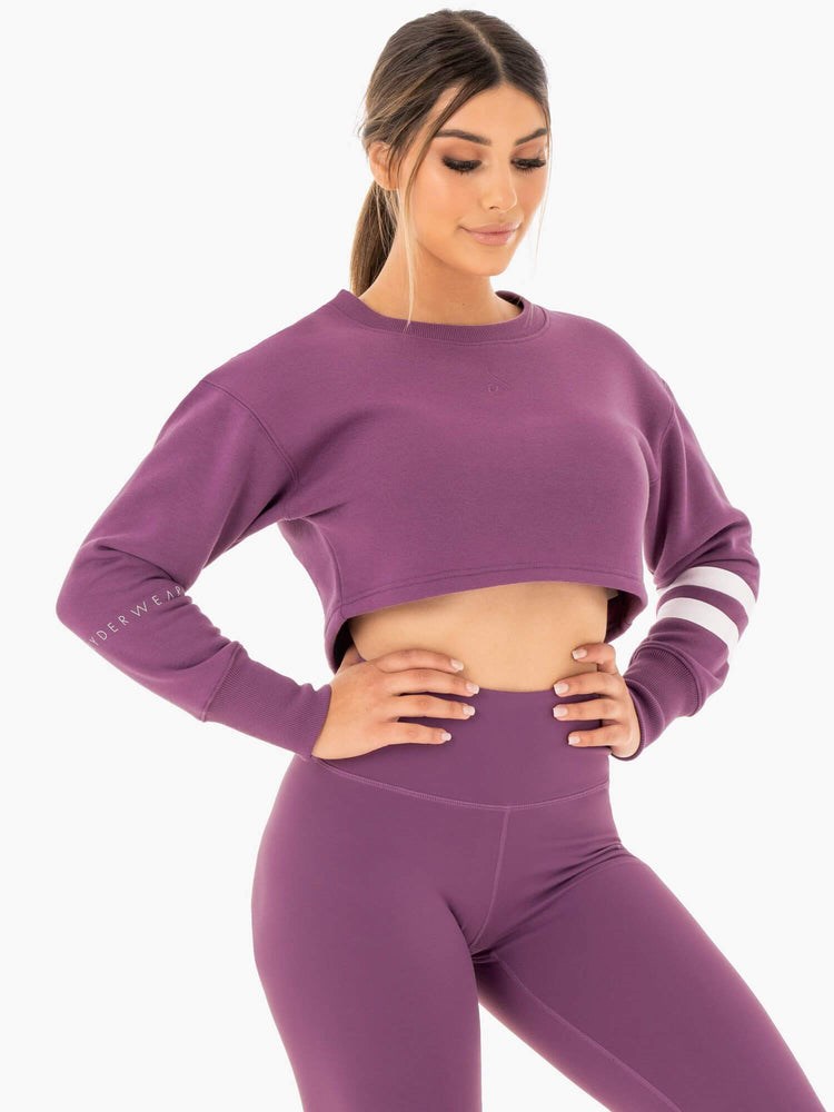 Ryderwear Motion Cropped Tröja Lila | JLX-316524