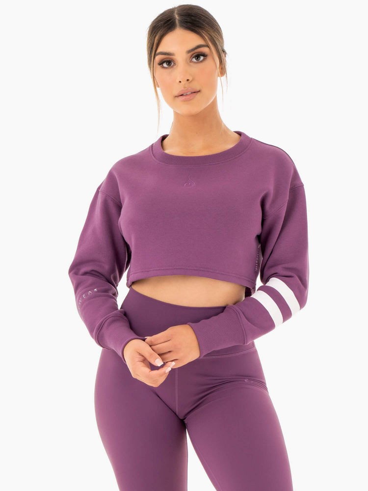 Ryderwear Motion Cropped Tröja Lila | JLX-316524