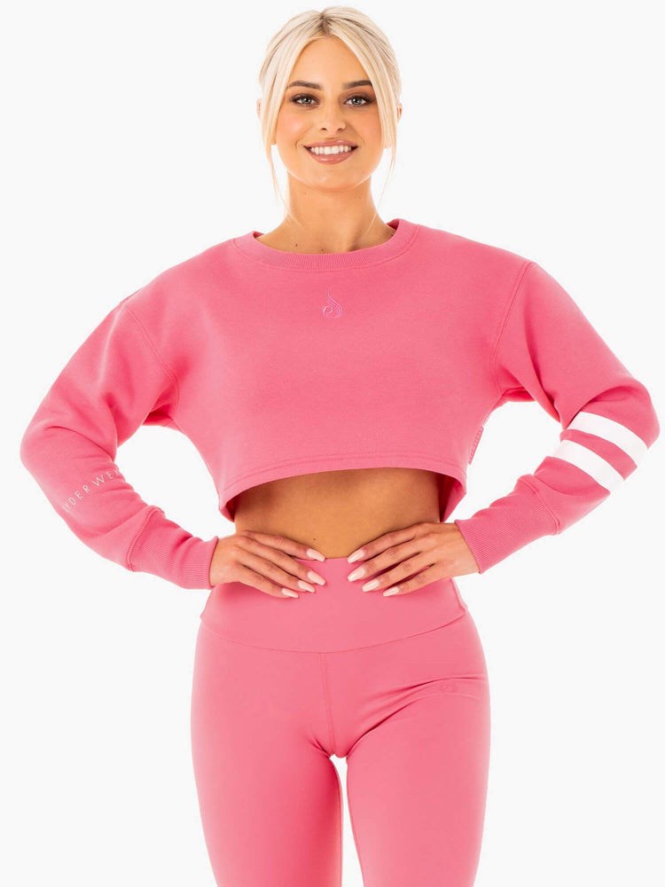 Ryderwear Motion Cropped Tröja Rosa | GSA-785169