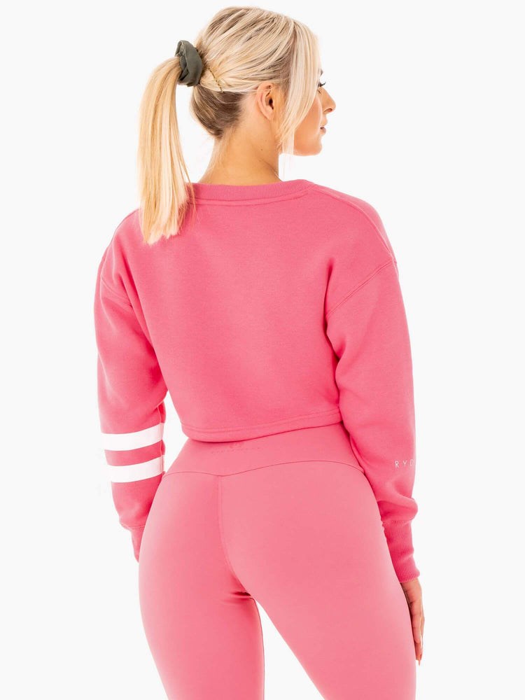 Ryderwear Motion Cropped Tröja Rosa | GSA-785169