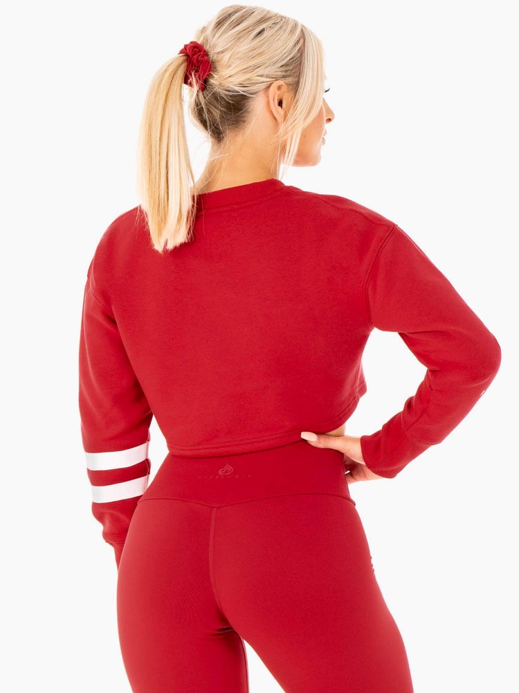 Ryderwear Motion Cropped Tröja Röda | TLJ-862431