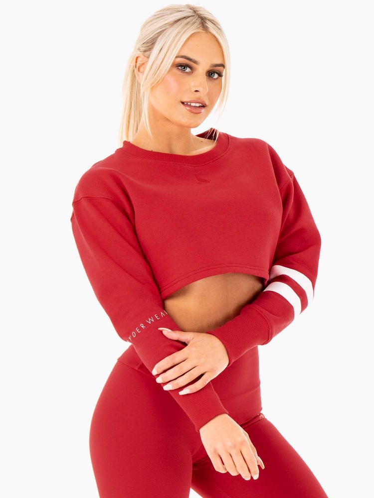 Ryderwear Motion Cropped Tröja Röda | TLJ-862431