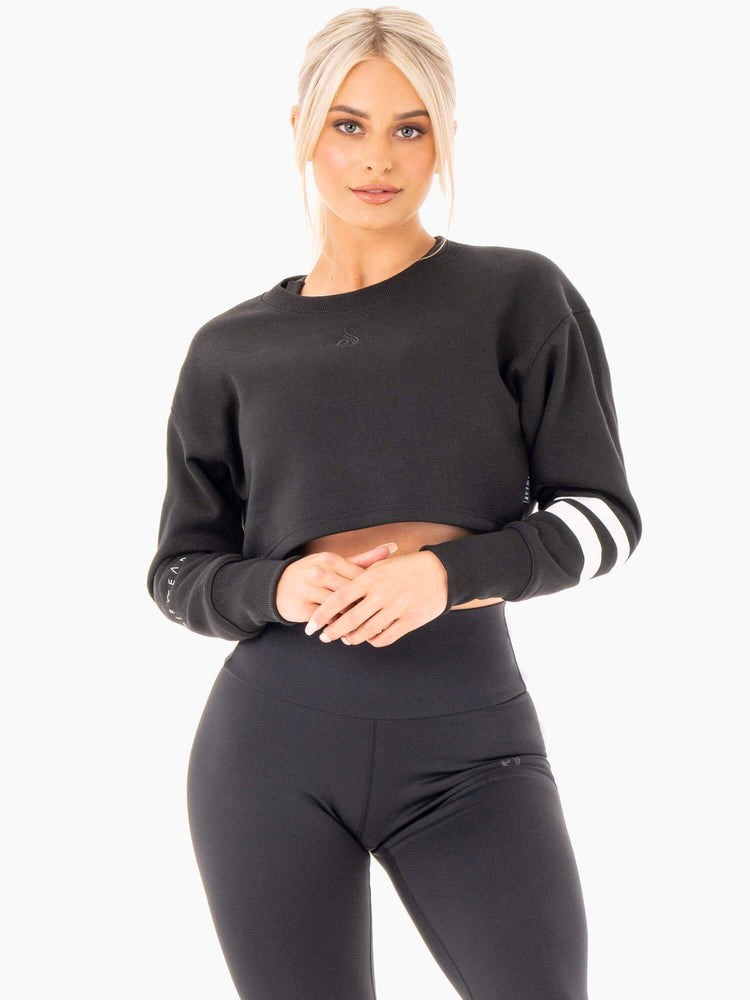 Ryderwear Motion Cropped Tröja Svarta | DRI-894605