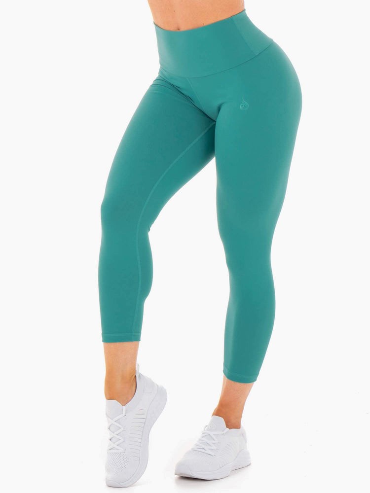 Ryderwear Motion High Waisted 7/8 Scrunch Bum Leggings Teal | BYG-279301