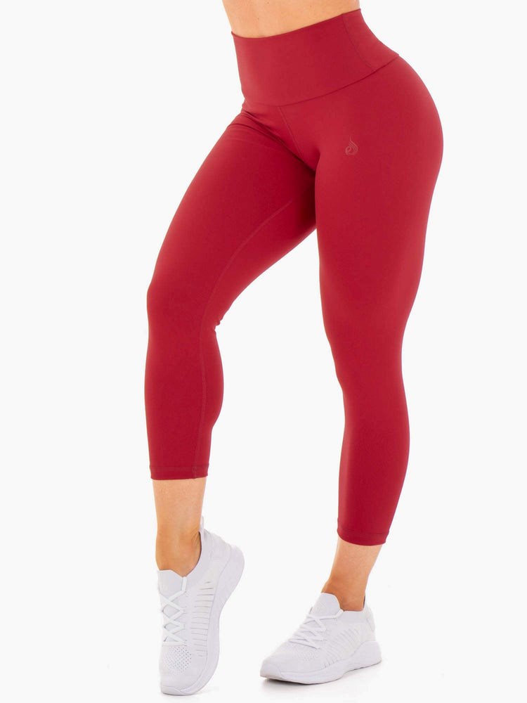 Ryderwear Motion High Waisted 7/8 Scrunch Bum Leggings Röda | FHK-794215