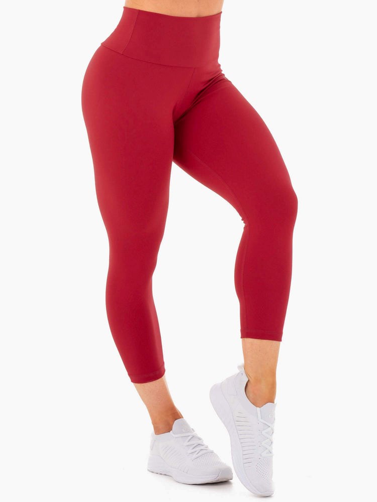 Ryderwear Motion High Waisted 7/8 Scrunch Bum Leggings Röda | PFA-140963