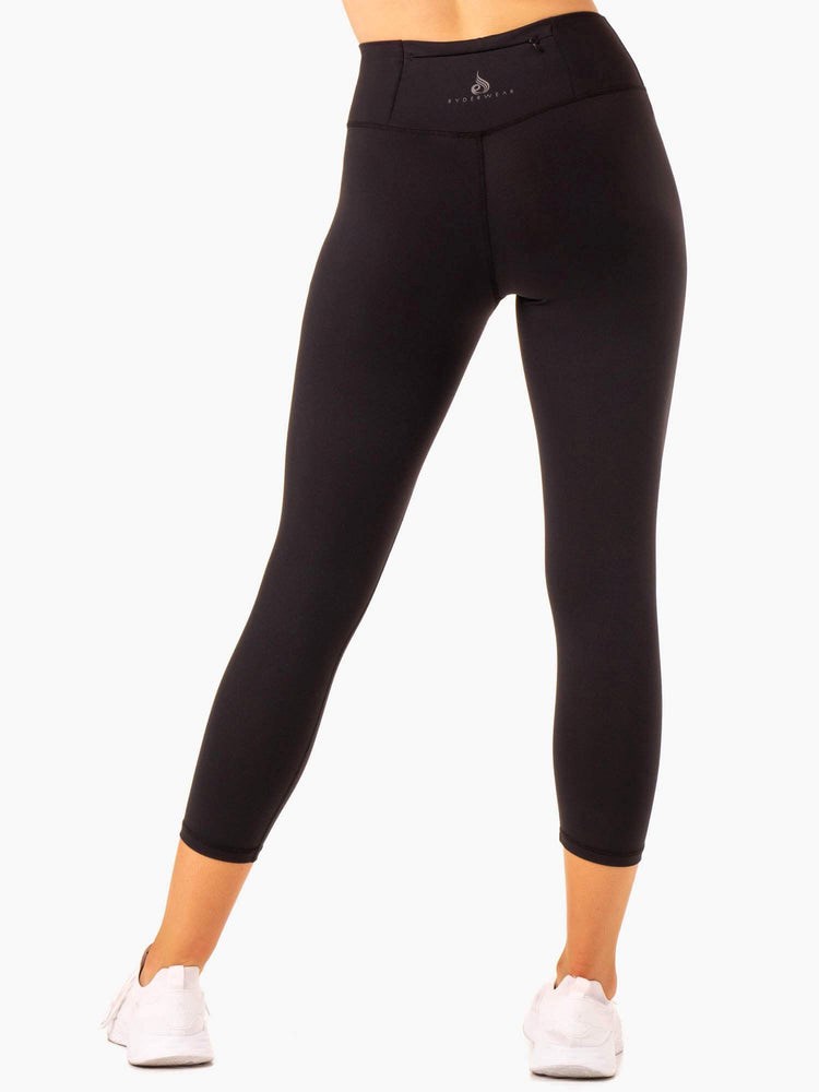 Ryderwear Movement High Waisted 7/8 Pocket Leggings Svarta | FPI-614309